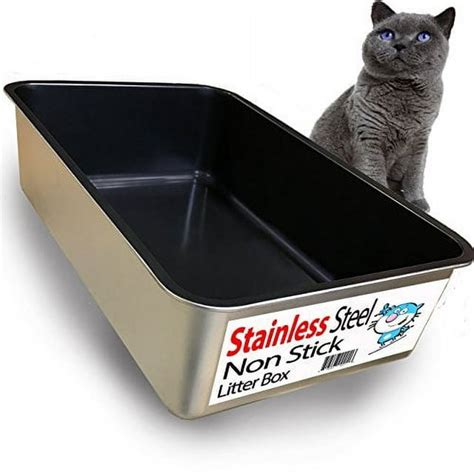 iprimio cat litter box non stick plated stainless steel xl|stainless steel kitty litter box.